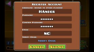 Как зарегистрироваться в Geometry Dash+как правильно выходить и входить правильно с аккаунта Dash #