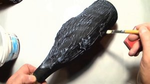 Оформление новогодней бутылки. Бинт вместо  грунта.Декор бутылок.