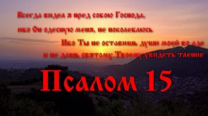 15 псалом с толкованием. Этот псалом цитировал апостол Петр, когда доказывал воскресение Иисуса Хрис