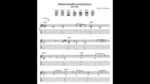 Billie Eilish: idontwannabeyouanymore with tablature/sheet music for solo fingerstyle guitar