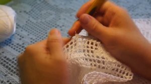 Fillet crochet lace tunic( Филейная туника "Розы и бабочки" 4часть горловина (В №30)