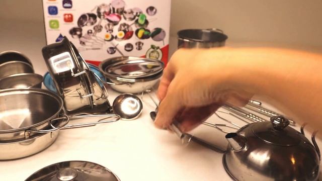 Unboxing Miniature Cooking Kitchen Set. Mini kitchen real utensils kitchen cookware set for kids.