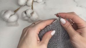 Шапка из пуха норки / Классическая шапка спицами / Шапка с двойным отворотом