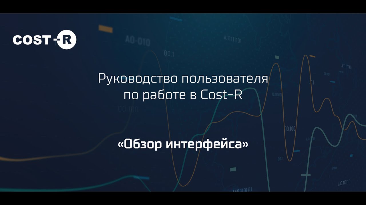 Руководство пользователя COST-R. Часть 1 "Обзор интерфейса"