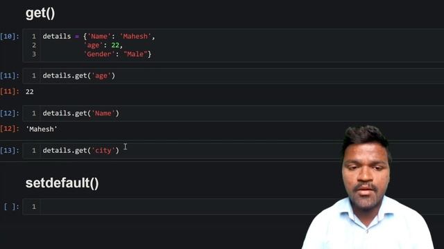 Python Dictionary - Accessing Keys and Values  Accessing dictionary value using indexing, get metho