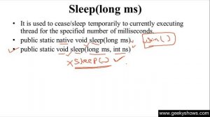 sleep ( ) Method in Java Programming (Hindi)