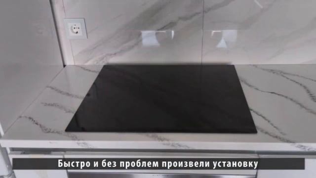 Прямая столешница на кухню с имитацией под мрамор. Калакатта. Calacatta