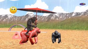Colors Umbrella Rain Wild Animals Matching Game for Toddlers Gorilla Lion Tiger Bear Elephant