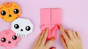 ОРИГАМИ ЧЕРЕП ИЗ БУМАГИ НА ХЭЛЛОУИН | DIY HALLOWEEN GARLAND | ORIGAMI PAPER SKULL