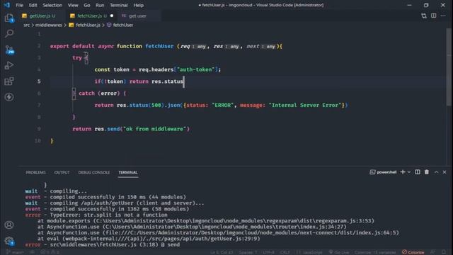 [04] building middleware and getUser api for imgoncloud | google photos clone | next js project ?