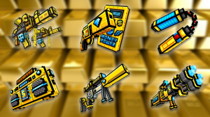 Все золотые клановые пушки в Pixel Gun 3D {обзор} | Золотой девизион