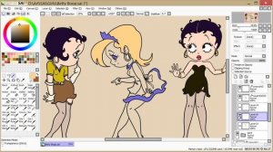 Paint Tool SAI lessons  Betty B drawing color Уроки SAI заливка цветом