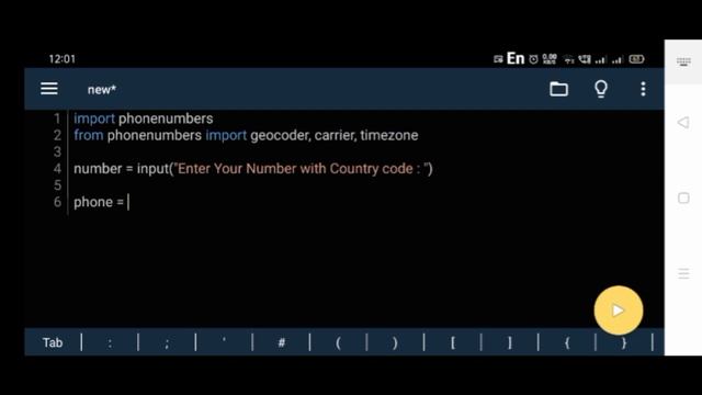 Get Phone Number Details using Pydroid-3 App in Android Phone | Python Projects