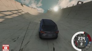 BeamNG Drive Спуск по рампе без тормозов на автомобиле! (Tayota Sienna) Мод патруль!