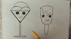 How to draw  ice cream. Как нарисовать милое мороженое.