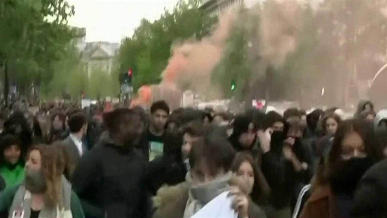 Первый канал 20 февраля 2024. Молодежные протесты. Протесты в Париже 2023. Молодежь. Международная улица.