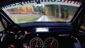 Ралли, по лесу на скорости 200км, вид изнутри Rally top speed
