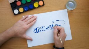 How to draw the Samsung logo - Drawing famous logos