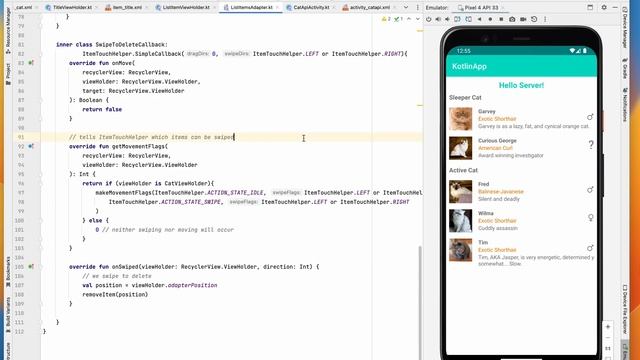 How to remove items in RecyclerView by Swiping under 2 mins смотреть онлайн