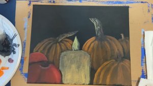 Easy Acrylic Painting Tutorial/step by step /Pumpkins, Apples, and Candle