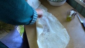 Лаваш с зеленью и брынзой