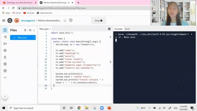 DearPiggy Java Data Structures - TreeSet Methods Pt.1