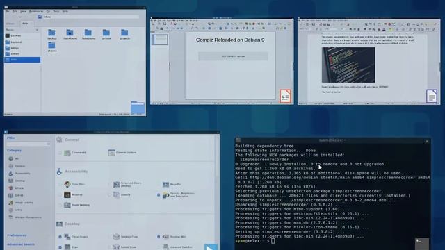 Compiz Reloaded with Debian 9 Stretch LXDE!