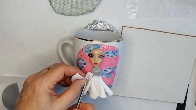 DIY Декор кружки/Винтажная Кукла/Polymer clay/Подробный мастер класс смотреть онлайн