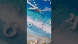 часы настенные морские из эпоксидной смолы