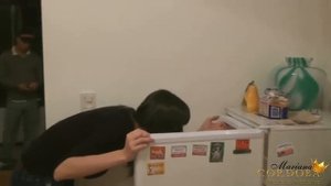 Mariana Cordoba gives her neighbor some sugar