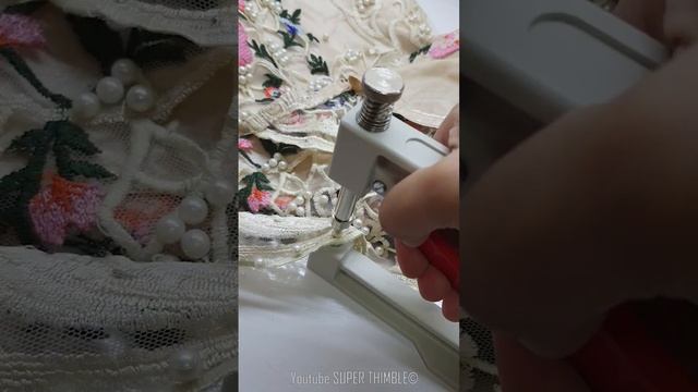 HOW TO USE PEARL SETTING MACHINE/MANUAL PEARL RIVET FIXING DIY MACHINE/NAILED BEAD PUNCHING ON DRES