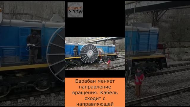 Кабельный барабан проходит центральную точку запитки