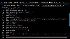 PHP Exemple 5 11 Utilisation de la fonction array slice