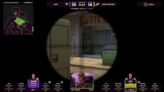 karrigan CLUTCH against s1mple - BLAST Paris Major 2023 | CSGO смотреть онлайн