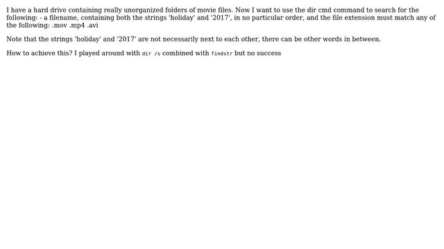 dir command - search for file names with partial string and file extension смотреть онлайн