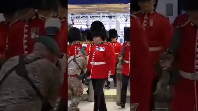 Troops pass through Waterloo Station ahead of Coronation