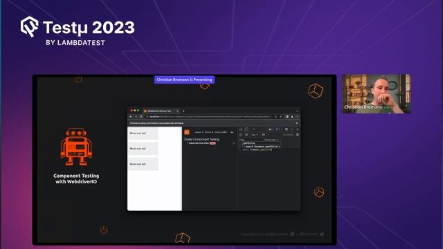 Component Testing with WebdriverIO | Christian Bromann  | Testμ 2023 | LambdaTest