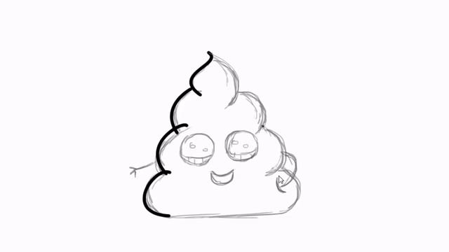 Как нарисовать Poop Emoji / как нарисовать какашку эмоджи