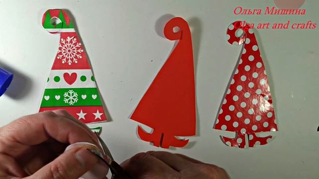 Новогодние поделки. Самый простой Дед мороз из бумаги и Новогодняя гирлянда. смотреть онлайн