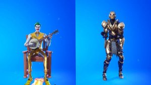 GOLDEN Poison Ivy, Joker, Harley Quinn doing Fortnite Jabba Switchway, Go Mufasa Emotes in REAL LIV