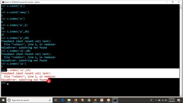 20.Complete Python Basics for Automation -  count/index/find Operations on Strings