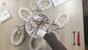 Aurora double 120W Белая - сборка потолочной светодиодной люстры c пультом от Estares