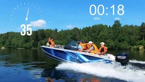 WellBoat 51 + Mercury F60EFI  - выход на глиссирование с полной загрузкой