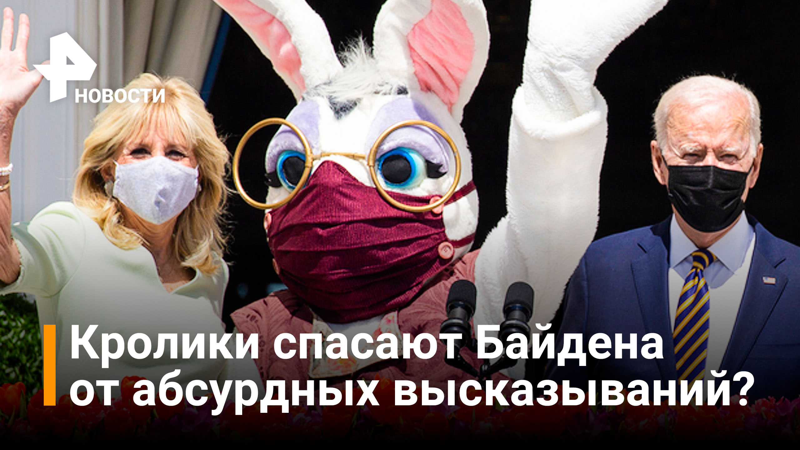 Байдена преследует кролик и не даёт говорить о внешней политики / РЕН Новости