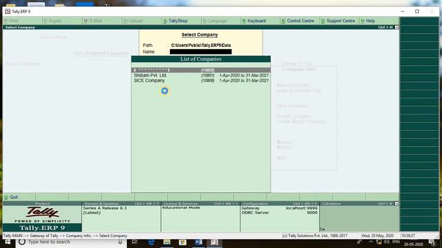 Tally ERP 9 full Tutorial in odia Class 3 Alter Company Delete Company backup Restore