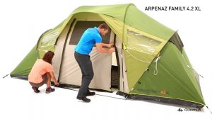 Палатка - 4 местная с 2 комнатами QUECHUA ARPENAZ FAMILY 4.2 XL (Сборка и разборка) | Декатлон