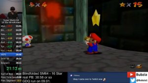 Blindfolded Speedrun: Super Mario 64 - 16 Star in 37:30 by Bubzia