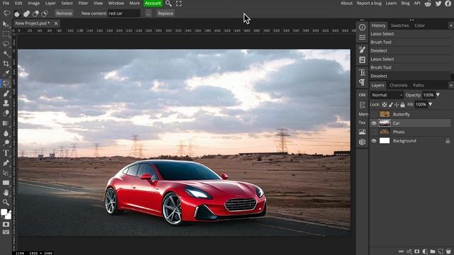 Photopea Magic Replace Ai Tool - Photoshop Generative Fill Free Alternative смотреть онлайн