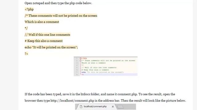 Comments in PHP Code