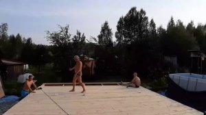 Достроили подиум для бассейна! С днём офицера! #стройка #деньофицера